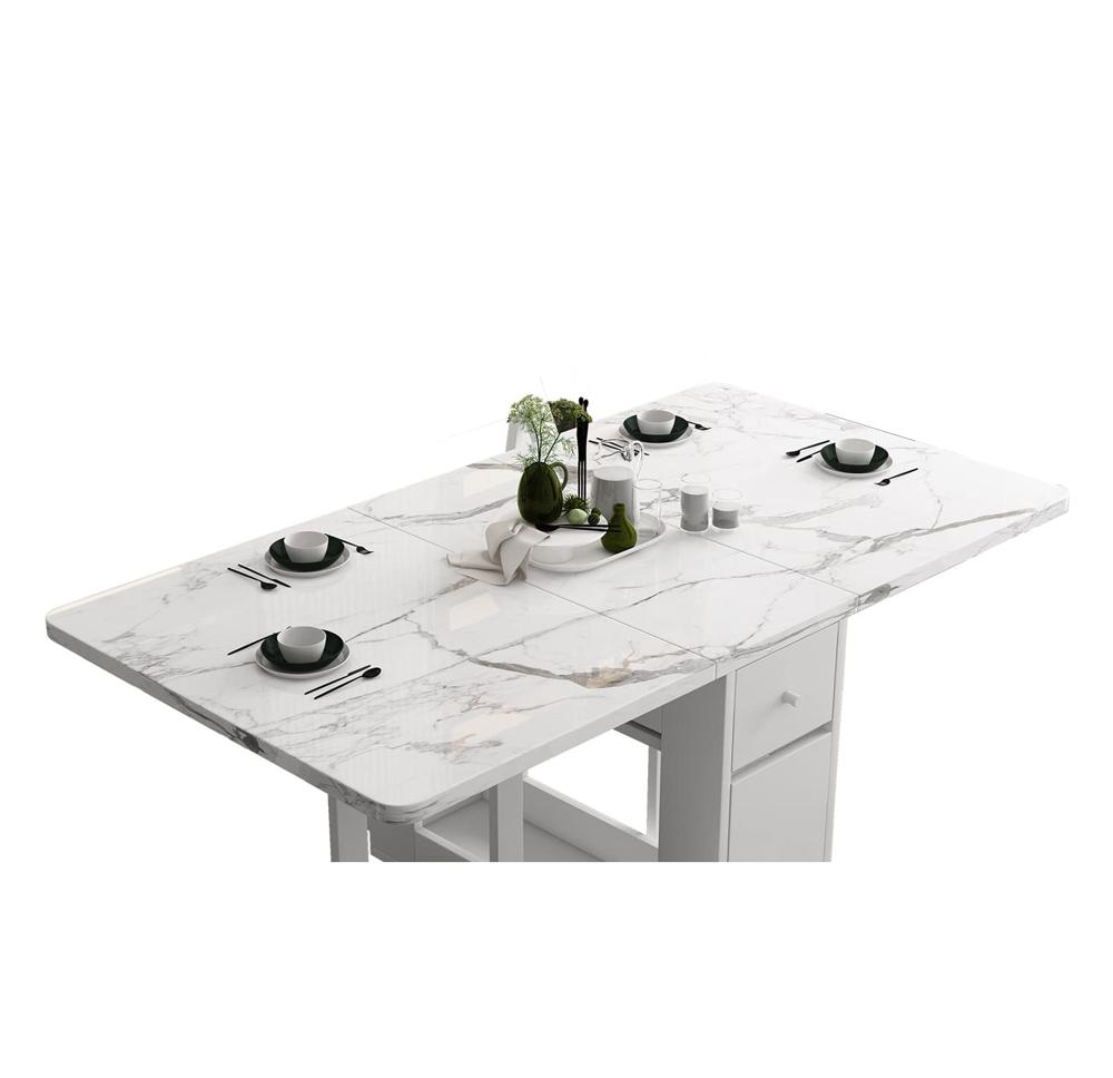 Amazon.com: FUNROLUX Folding Dining Table with Rack and 2 Storage