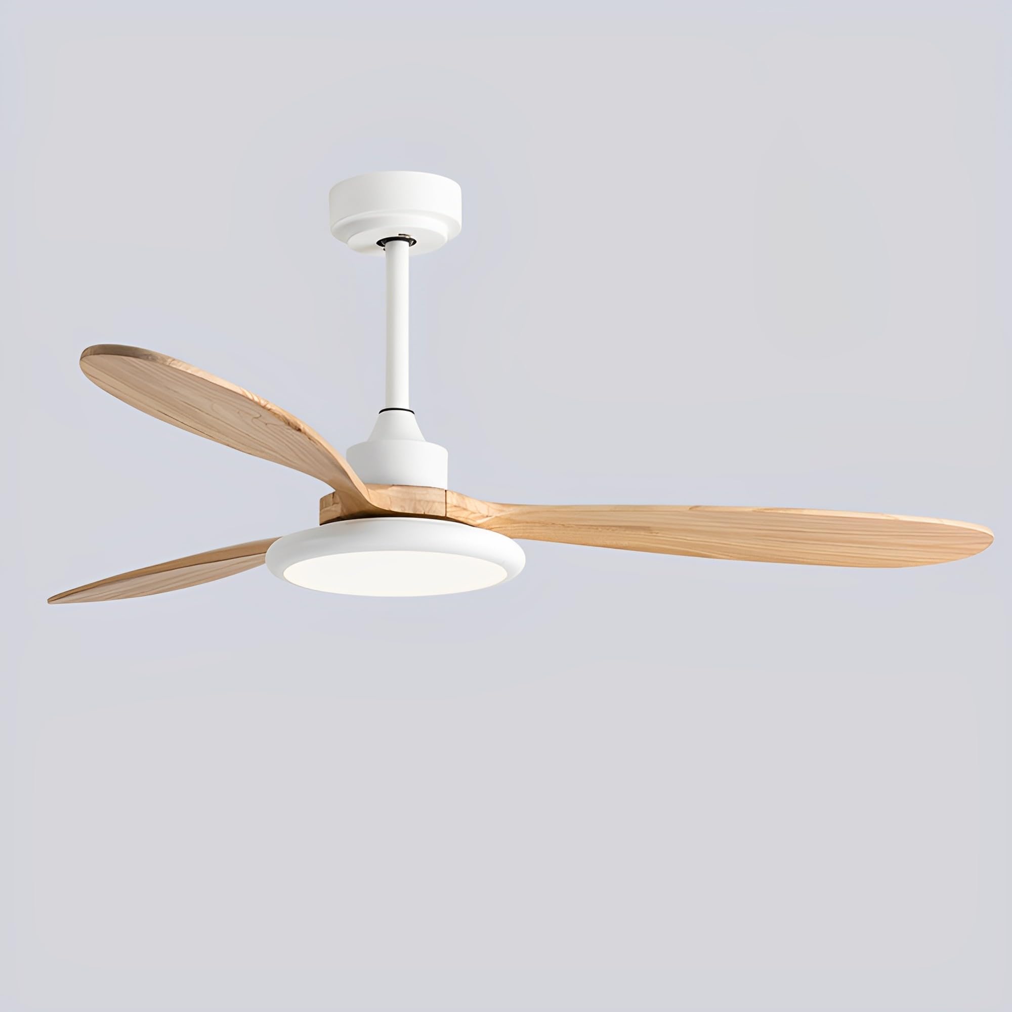 HXYSXHJUO Modern 52 Inch Ceiling Fan with Lights Indoor Quiet 3 Wood Blades 6 Gear Wind Speed Light 48W LED Lighting for Living Room Dining Bedroom