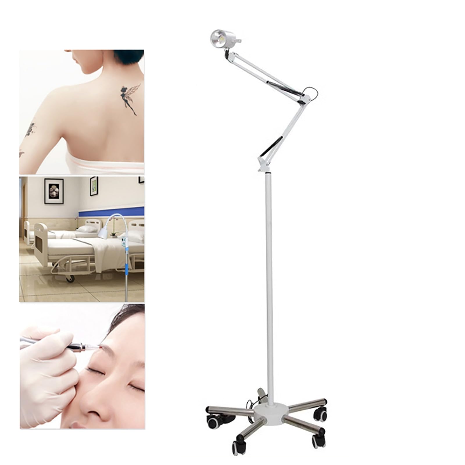 Lampada da Visita Chirurgica LED Dimmerabile da 12 W, Lampada a Luce Fredda Senza Ombre con Braccio Oscillante, Lampada per Visita Ginecologica per Chirurgia Otorinolaringoiatrica(13 * 7 cm/5 * 3 in)