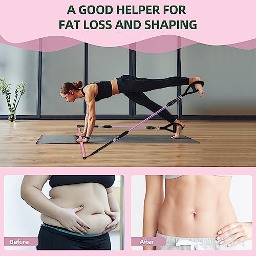 THYWD-Pilates-Bar-Kit-with-Resistance-Bands-for-Women-Men-Multifunctional-Portable-Pilates-Stick-Equipment-Home-Gym-Workouts-Yoga-Exercise-Fitness-Pilates-Stretch-Fusion-Bar-for-Full-Body-Shaping