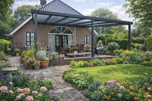 Terrassenüberdachung Aluminium Barcelona mit VSG Glas – Hochwertiges Terrassendach, Wetterfest...