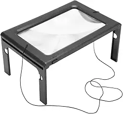 Lente de Aumento Lupa de Mesa Com Luz Zoom 2.5x 6 LEDs CBRN20782