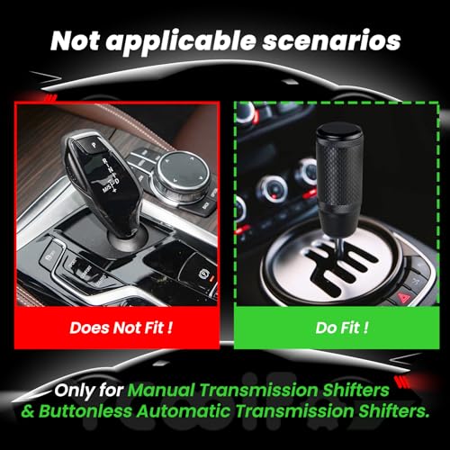 YCooiFo Shifter Knob, 3.78" Aluminum Weighted Car Gear Shift Manual knobs Fit Universal Manual Transmission Vehicle with 3 Threaded Adapters M8 M10 M12 x 1.25 (Black) - Image 4