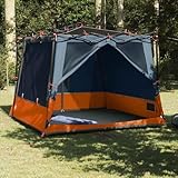 Owoxanthellate Campingzelt Innenzelt 6 Personen Pop up Zelt Grau Orange 291 x 291 x 240 cm TAFT Ultraleicht Wurfzelt mit E-Port und Doppel-Türen für Garten Balkon Festival Strand