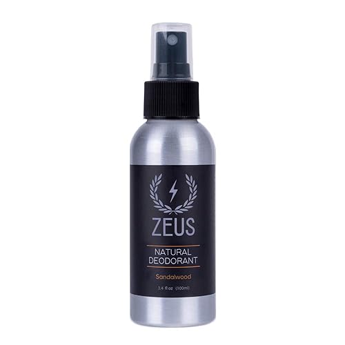 ZEUS Desodorante natural en aerosol corporal, sin aluminio para todo tipo de piel, apto para veganos, fabricado en Estados Unidos (sándalo)