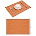 U'Artlines Placemats, Heat-Resistant Placemats Stain Resistant Anti-Skid Washable PVC Table Mats Woven Vinyl Placemats, Set of 6 (Orange)