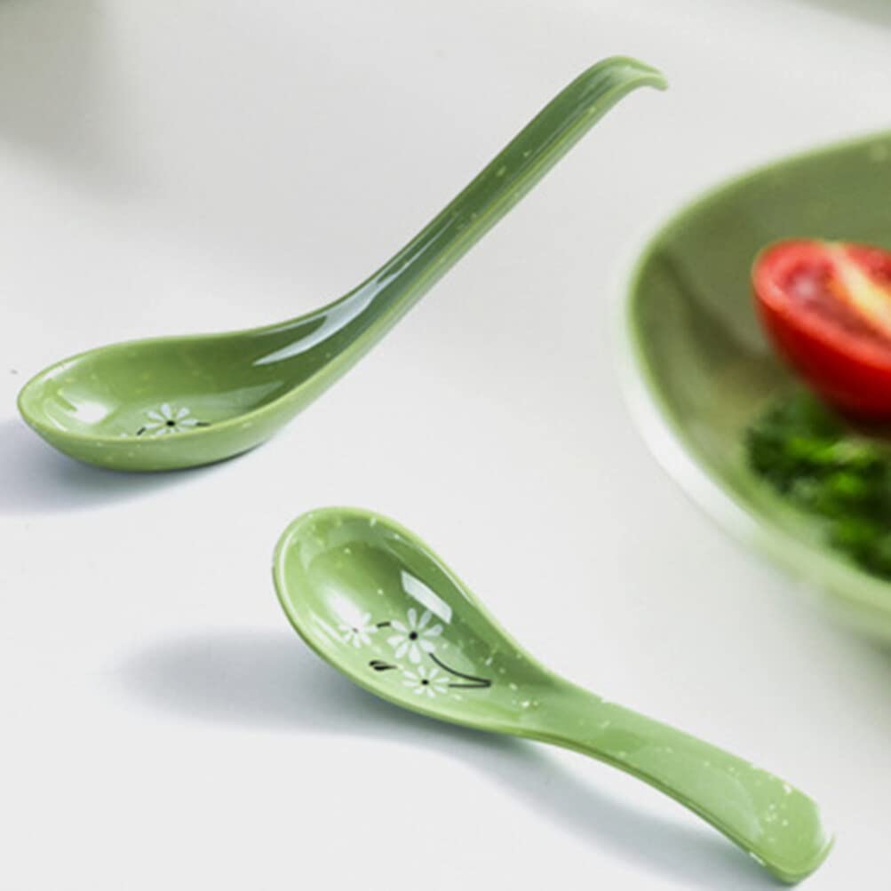 3 Pcs Asian Soup Spoons Melamine Chinese Soup Spoon Soup Spoon Ramen Noodle Spoons for Home