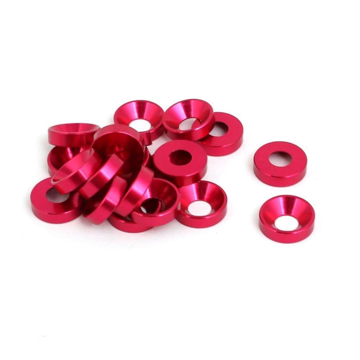 M2 / M2.5 / M3 / M4 / M5 / M6 Aluminum Washer Colorful Anodized Aluminum Countersunk Head Bolt Washer Gasket for Flat Head Bolts 10 Pcs(Orange,M2.5)