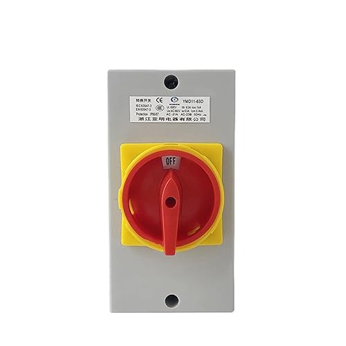 Miniatura 3 de YMD11-63D ON-Off Interruptor de desconexión aislador de dos posiciones 63A 3P candado Cam Cambio con caja impermeable IP65 (base negra 3P) Base