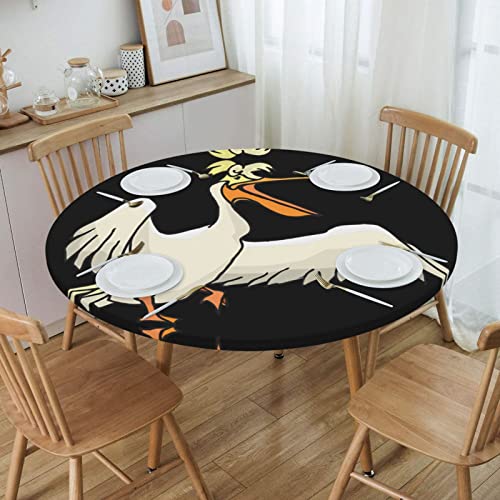 Nappe ronde pelican 138 cm TEMKIN avec elastique pour table de cuisine