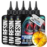 CRAFT RESIN 500g Resine UV Transparente Kit – Type Dur, Faible Viscosité Colle et Anti-Jaunissement - Resine UV pour Bijoux, DIY, Moulage, Argile – Résine UV Durcissement Rapide sous Lumière UV Led