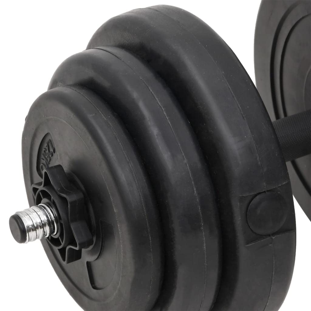 Amazon | vidaXL バーベル＆ダンベル プレートセット付 60kg, バーベル