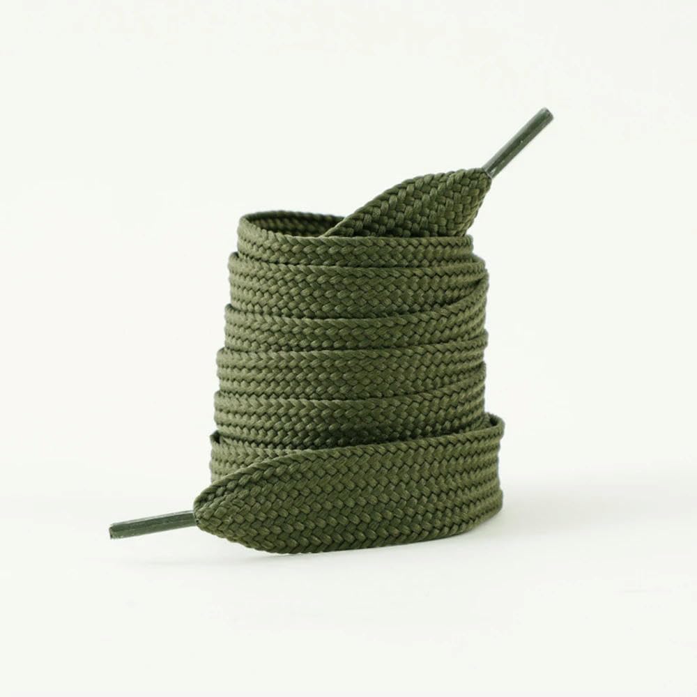Meifulle Green 130Cm Solid Color Shoelaces 2Cm Wider Flat Shoelaces 1Pair Replace Canvas Sneakers Rope Big Shoe Laces