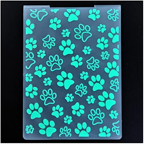 DDOUJOY Pet Footprint Paw Background Plastic Embossing Folders for Card Making Scrapbooking and Other Paper Crafts 2101024