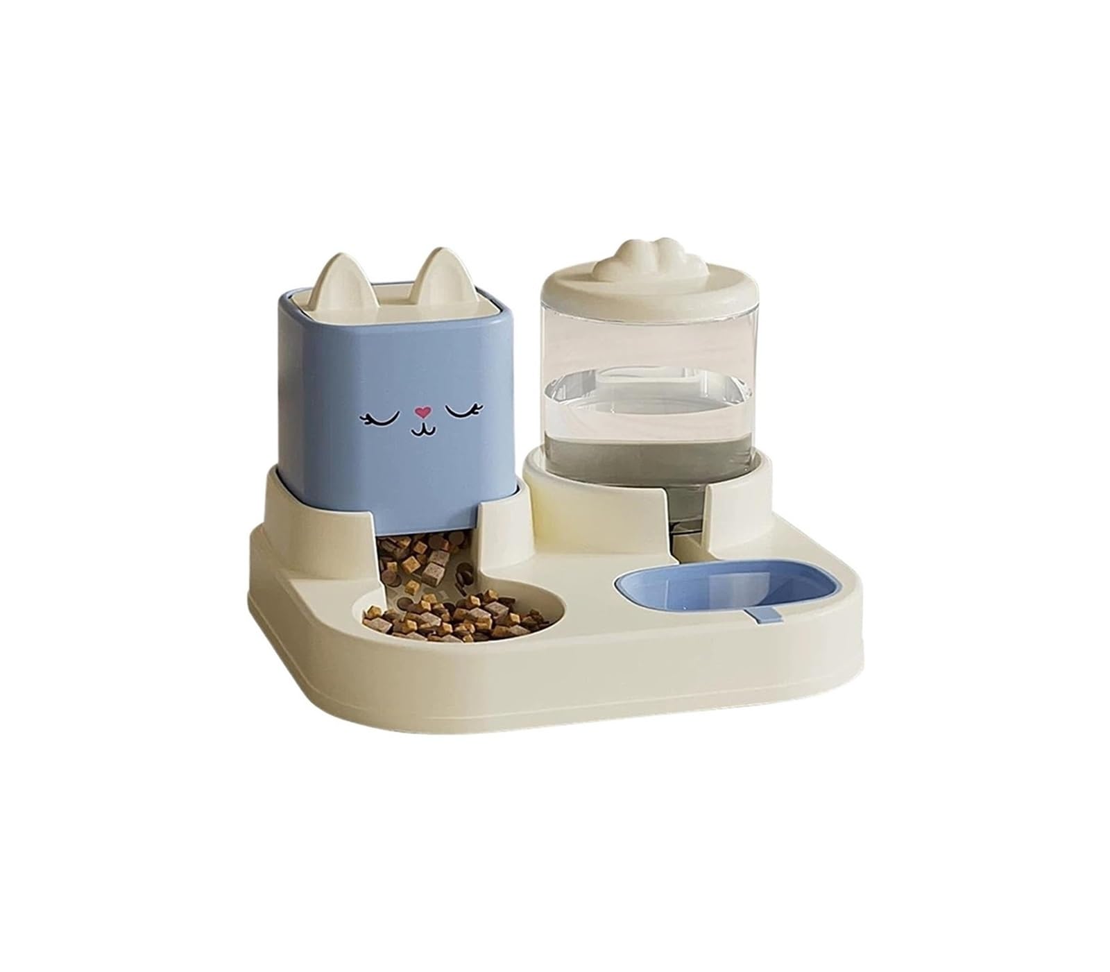 FGJsfhrDTU Food Pet Feeder with Double Bowls and Automatic Bottle(Blue)