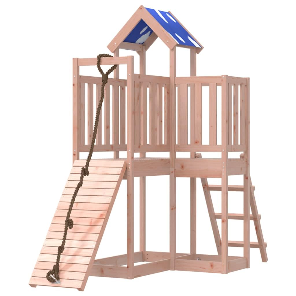 Torre da gioco in legno massiccio Douglasie stabile con struttura da arrampicata, sabbiera e scala, casetta da gioco per bambini in giardino, con altalena