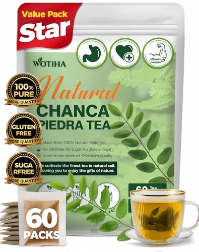 WOTIHA Premium Chanca Piedra Tea Bags (60 Count) - Natural Stone Breaker Tea with Phyllanthus Niruri Leaves for Kidney Health Support - Non-GMO, Caffeine-Free, Vegan, No Additives