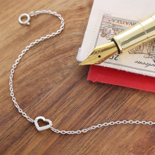 Bracelet pour femme avec cœurs, l'accessoire en argent rhodié du quotidien - 4