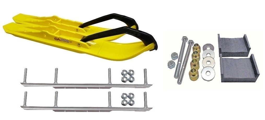 C&A Pro Yellow XCS Snowmobile Skis w/ 7.5
