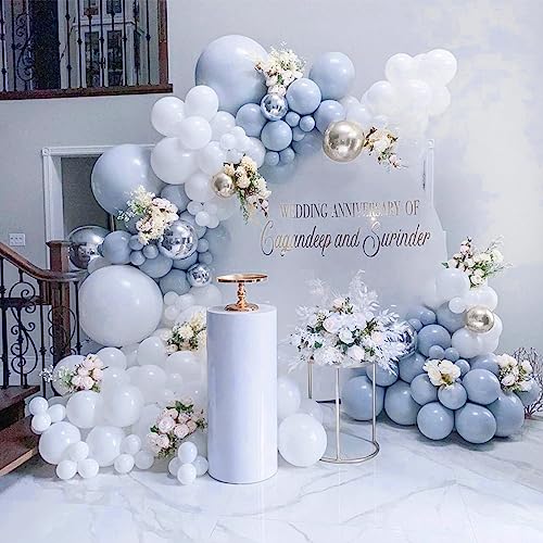 image for PartyWoo Dusty Blue Balloons 50 pcs 12 inch Boho Blue Balloons for Gra
