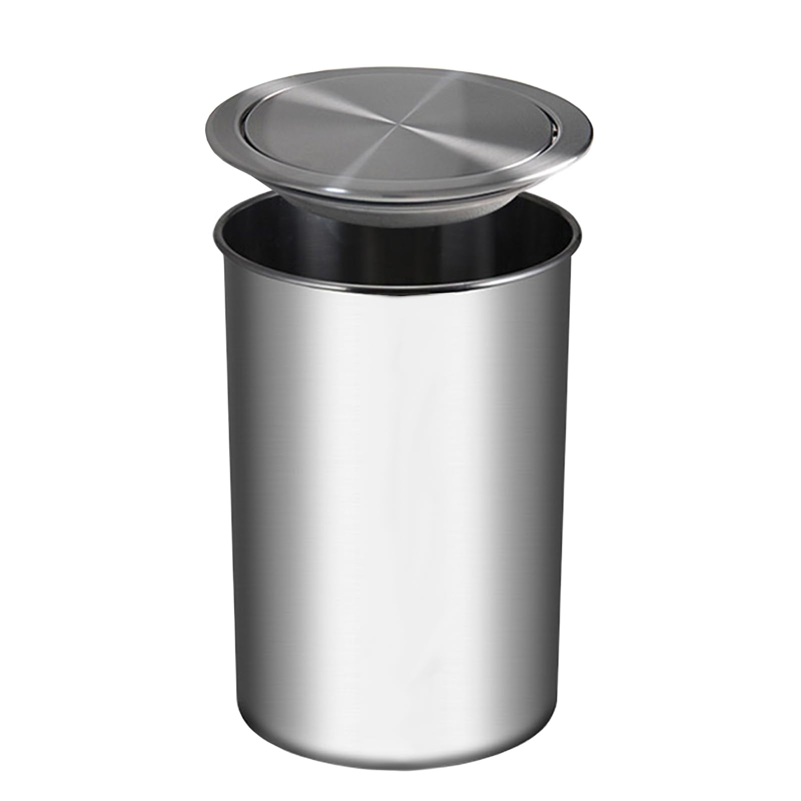 Built-In Countertop Trash Bin Flap With Cover, Stainless Steel Trash Cans With Lid, Round Recessed Swing Garbage Can Cover, Waste Chute Wastebasket,Yxg98T2125-One Color-304 Mater,One Color-430 Materi