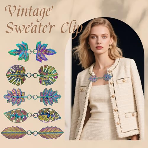 Image of CLINTT Exquisite Retro Sweater Twirl Clips, Cape Cloak Fasteners for Dresses, Stylish Cardigan Clips