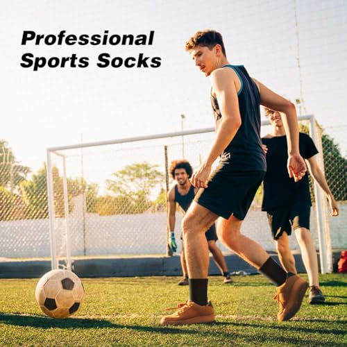8 Pack Men's Soccer Socks Anti Slip Non-Slip Grip Pads for Football Basketball Sports Grip Soccer Socks4