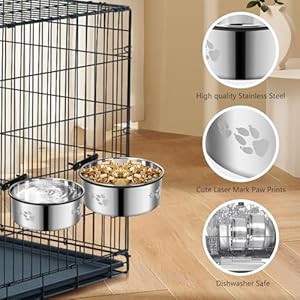 2-Pack-Dog-Crate-BowlMetal-Dog-Water-Food-Bowl-No-SpillHanging-Dog-Bowls-for-KennelDog-Crate-Water-FeederStainless-Steel-Kennel-Bowls-Mountable-for-Dogs-Cats-Bunny-Ferret-Bird - Cucciolini Doodles   2-Pack-Dog-Crate-BowlMetal-Dog-Water-Food-Bowl-No-SpillHanging-Dog-Bowls-for-KennelDog-Crate-Water-FeederStainless-Steel-Kennel-Bowls-Mountable-for-Dogs-Cats-Bunny-Ferret-Bird