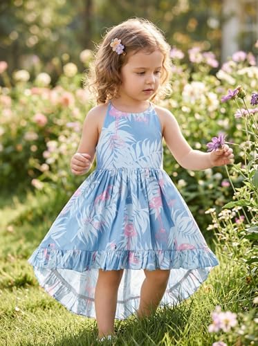 Image of Angel&tribe Girl Long Sleeve Printed Dress Casual T-Shirt Nightgown Cartoon Dinosaur 100% Cotton