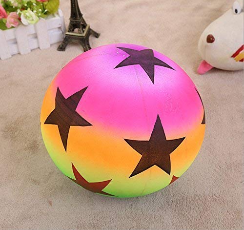 FROCEL Premium Rainbow Color Inflatable Beach & Pool Ball | Colorful Water Play Ball for Kids & Adults | Lightweight, Durable & Easy to Inflate | Pack of 2 2