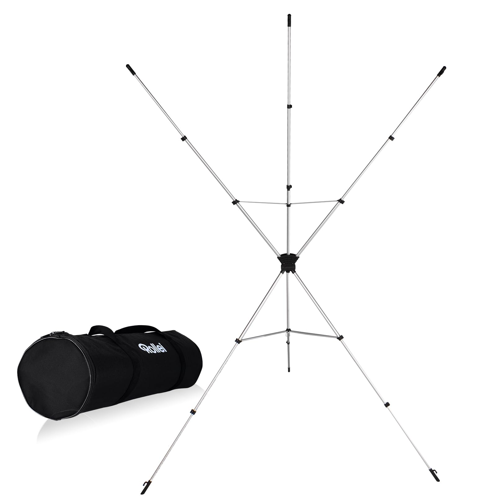 Rollei X-Drop Support Compatible avec Les Fonds X-Drop aux Dimensions 2,1 x 1,5m et 3,0 x 1,5m pour Photographie en Studio de Portraits et Produits en Intérieur et Extérieur (Sac de Transport Inclus)
