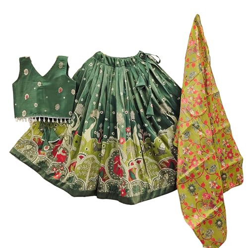 Image of Girls Simar Soft Silk New Traditional Printed Readymade Lehenga Choli -Ethnic Wear Wedding Outfits (Suitable For Girls 2 To 8 Year)