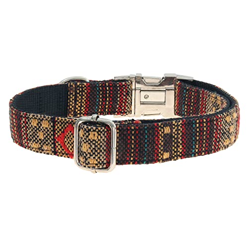 Made by Nami Boho Hundehalsband aus Nylon mit passendem Armband - Versch. Größen kleine & große Hunde - Verstellbar, Atmungsaktiv & Leicht - Premium Hundehalsbänder (S (26-42 cm), Braun + Armband)
