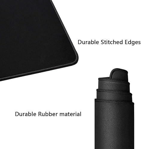 Miniatura 3 de Alfombrilla de mouse grande para juegos, base de goma antideslizante, alfombrilla de mouse grande para escritorio, teclado con borde cosido para