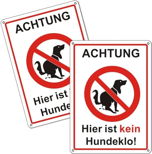 Facaii 2 Stück Achtung hier ist kein Hundeklo schild aus stabiler Aluminium keine Hundetoilette mit UV-Schutz Hinweisschild