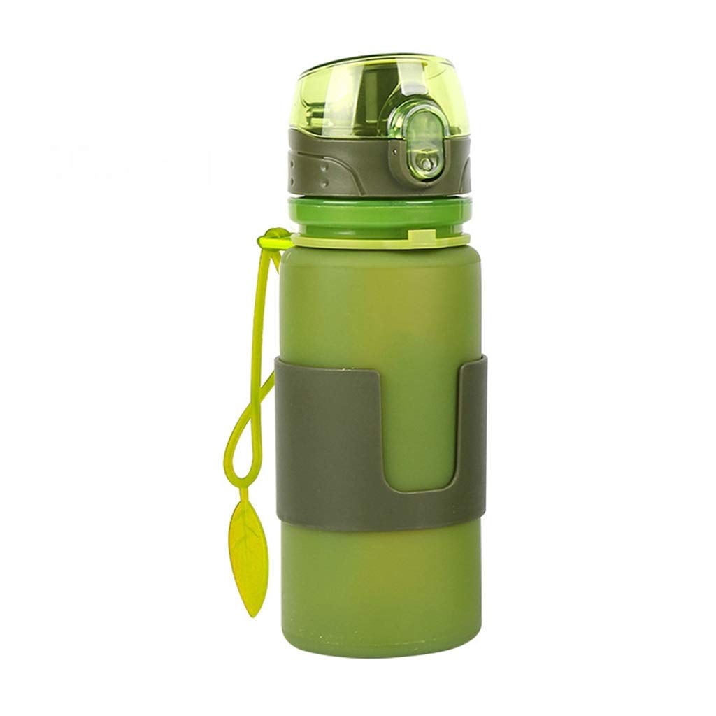 Faltbare Wasserflasche, Tourist Wasserflasche Auslaufsicher Outdoor Tragbar Kieselgel Ungiftig Und Geschmacklos, Grün