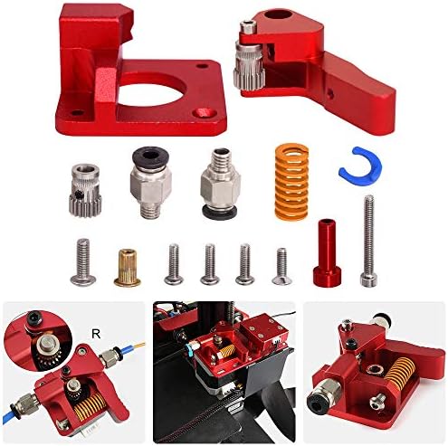 Zeelo 3D Printer Upgrade Extruder Dual Driver Long-Distance Remote Metal Extruder Right Hand Block Kit Spare Parts 1.75mm Filament for CR-10S Pro Anet A8 Anycub Mega Wanhao i3