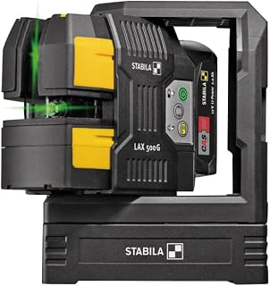 Stabila 19985 LAX 500 G Cross Line & Plumb Point Laser Level – 12V Li-ion, GreenBeam, Self-Leveling, 40m Range, IP54, Magnetic Mount, Carry Case Included
