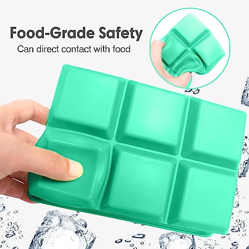 Excnorm Silicone Ice Cube Trays, 3‑Pack Large Square Molds with Lid - image 4