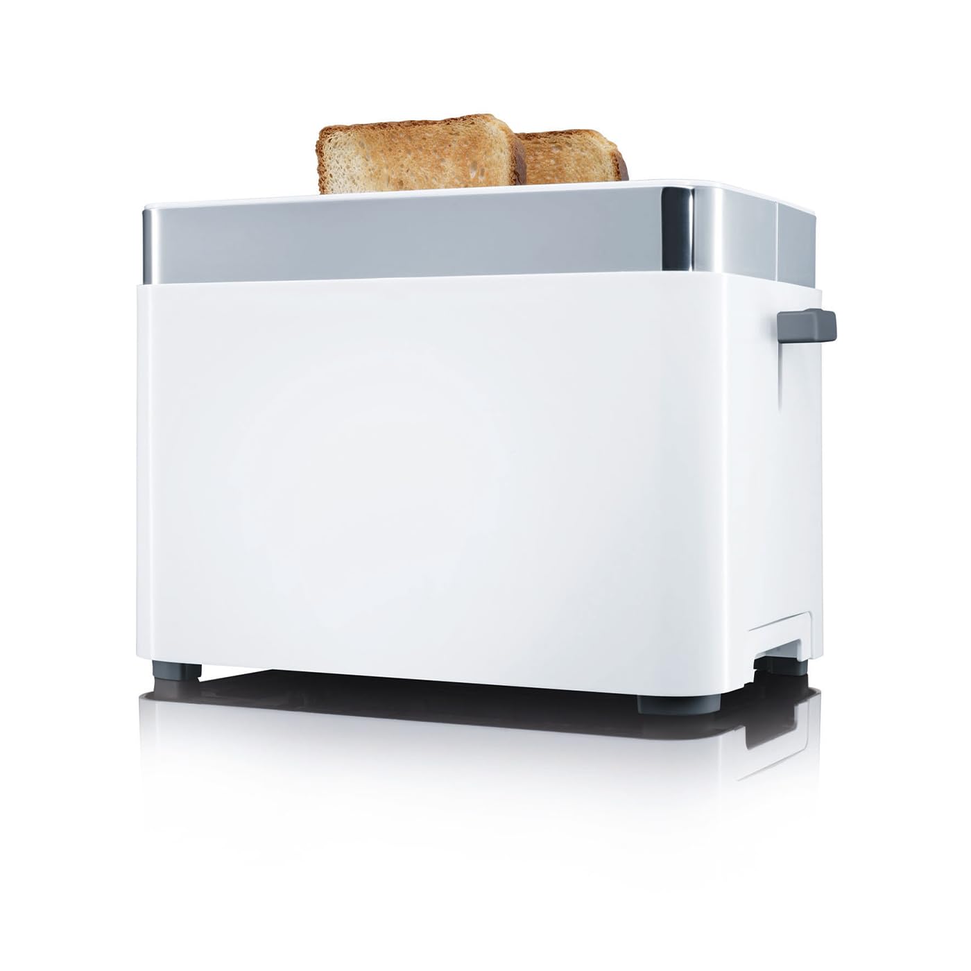 GRAEF Toaster TO61 Weiß 2-Scheiben-Toaster mit Brotscheibenzentrierung, Brötchenaufsatz, 6 Bräunungsstufen und Krümelschublade, Stopp-Taste, Auftaufunktion, Nachhebevorrichtung, Sicherheitsabschaltung
