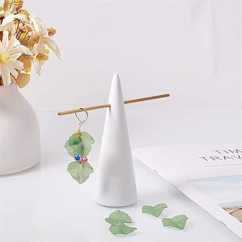 Miniatura 7 de AKOAK 100 piezas transparentes de hojas esmeriladas colgantes de amuleto acrílico, anillo adecuado para hacer joyas, manualidades, joyería,