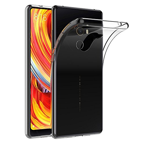 MaiJin Custodia per Xiaomi Mi Mix 2 (5,99 Pollici) Morbido TPU Cover Cristallo di Rocca Trasparente Anti Scivolo Protezione Posteriore Cover