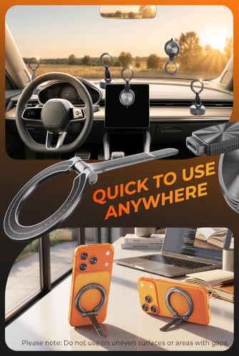 Image of RIGGEAR 2 in 1 Detachable Magnetic Car Phone Holder, Car Mount for MagSafe