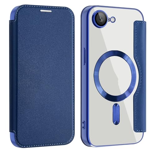 iphone 16E 用 ケース手帳型 magsafe対応 背面 透明 クリア 財布型 いphone16E ケース カード収納 マグネット アイフォン 16E スマホケース ワイヤレス充電対応 カード入れ マグネット式 PU革 レザー あいほん16E カバ