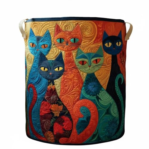 Panier chat motif souple grand format pour linge - 2