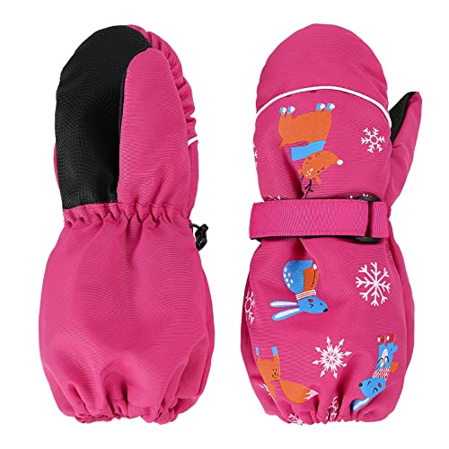 American Trends Toddler Winter Mittens Waterproof Boy Ski Gloves Warm Fleece Snow Mitten for Baby Boy Girl Cold Weather