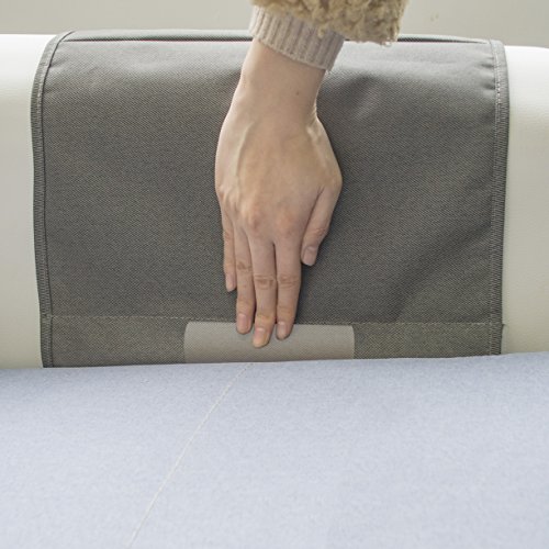 Mdstop 5 Pockets Remote Control Holder, Magazine Rack, Space Saver Organizer, Draped Over Sofa, Couch, Recliner Armrest((Grey-Twill) #TOP3