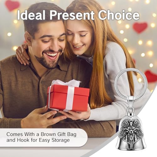 Image of NIIIYTYB Motorcycle Angel Bell for Riders Guardian Bell for Bikers Men's Good Luck Charm Keychain Accessory for Motorcycles Campana de la Suerte for Men Protective Biker Bells