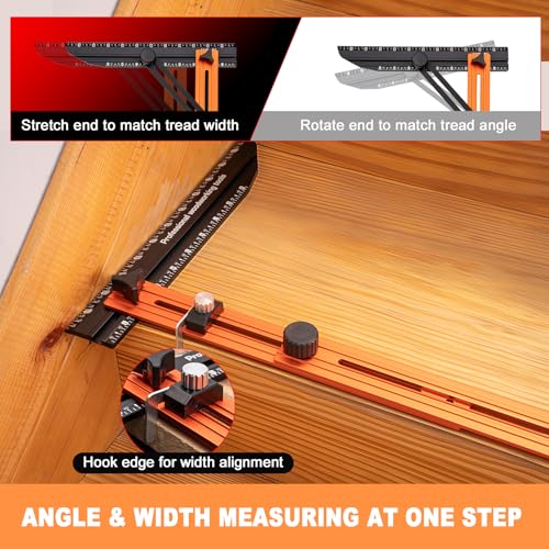 Stair Tread Template Tool - Upgrade Stair Tread Tool Jig, Shelf Layout Tool & Stair Tread Template Tool Jig, Stair Measuring Tool Jig,Stair Scribe Tool for Stair Measurement Tool