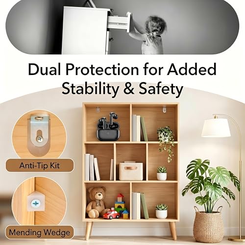 Image of HealSmart 7 Cube Storage Organizer, 3 Tier Bookshelf with Legs, Free Standing Cube Bookcase for Living Room, Bedroom, Office, Wood